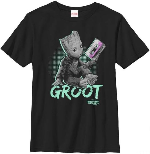 Discover Fifth Sun Marvel Universe Neon Baby Groot Boy's Solid Crew Tee