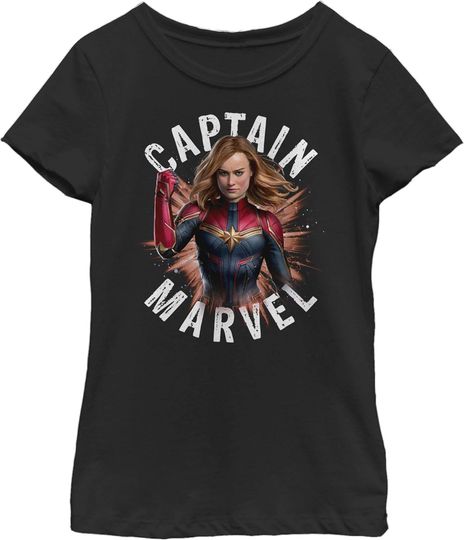 Discover Fifth Sun Little, Big Cap Marvel Burst Girls Short Sleeve Tee Shirt
