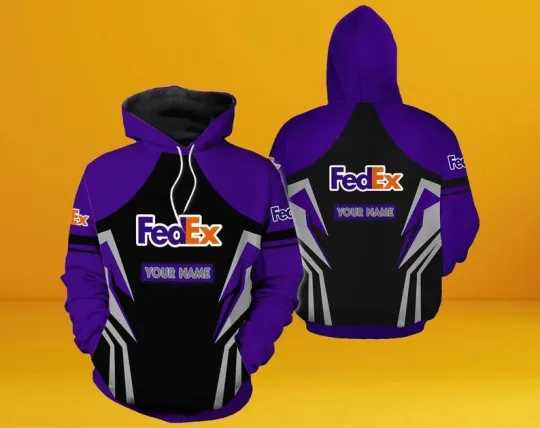 Discover Personalized FedEx Express Purple Armor Hoodie 3D For Delivery Driver, FedEx