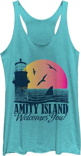 Discover Fifth Sun Jaws Sunset Sharkfin Women's Racerback Tank Top