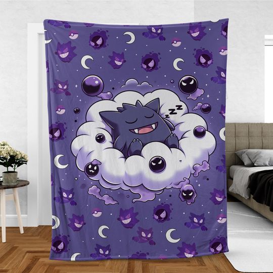 Anime Gengar Fleece Blanket