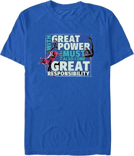 Discover Men's Marvel: Spider-Man Great Power and Responsibility Trio Team T-Shirt