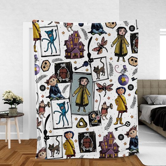 Discover Horror Black Cat Cozy Fleece Blanket for Halloween and Spooky Season