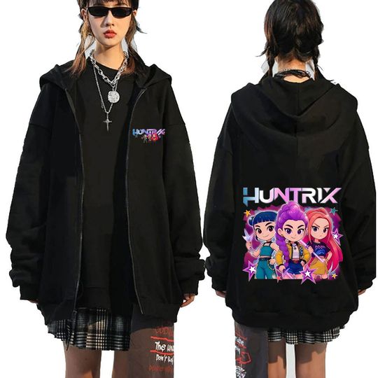 Discover KPop Demon Hunters Zipper Hoodies Anime Rumi Mira Zoey Zip Up Sweatshirts Men's Women Clothing Pullovers Jacket Coats Streetwear