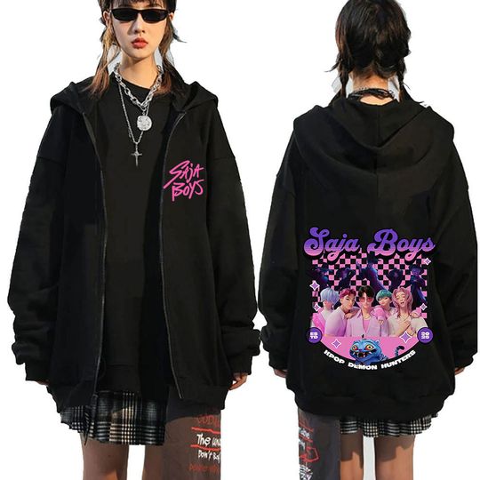 Discover KPop Demon Hunters Movie Saja Boys Zipper Hoodies