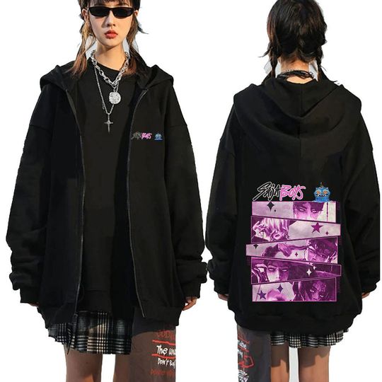 KPop Demon Hunters Saja Boys Derpy Tiger Zipper Hoodies