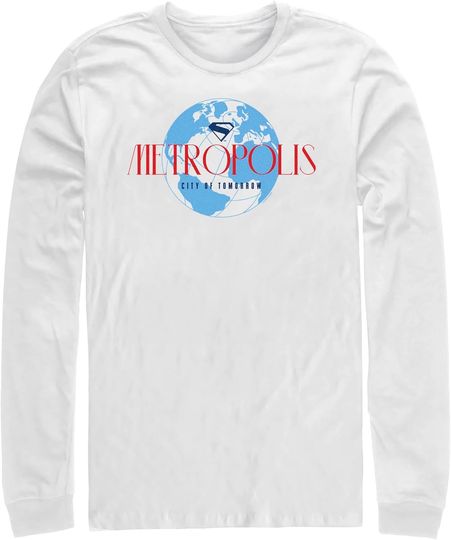 Fifth Sun Men's Superman Metropolis City of Tomorrow Long Sleeve Shirt