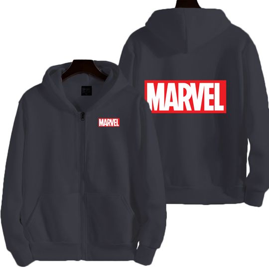 Discover Marvel Logo Spring and Autumn New Men's Zipper Hoodie