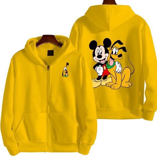 Discover Mickey Mouse And pluto dog Men Cartoon Zipper Hoodie