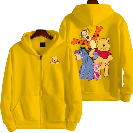 Winnie the pooh with friends Men Cartoon Hoodies