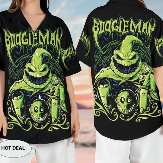 Discover Boogieman Hawaiian Shirt Disney Vacation Shirt Nightmare Before Christmas Shirt Boogie Oogie Button Shirt