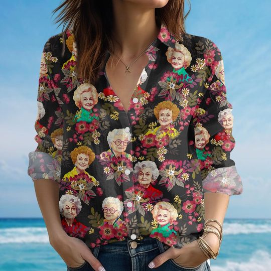 Discover Stay Golden Floral Blouse Shirt, Funny Vintage Sitcom Women Shirt, Retro 80S Tv Show Shirt, Gift For Fan