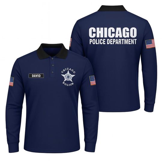 Discover Personalized Chicago Police Department Polo  Custom Long Sleeve Badge Shirt