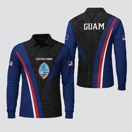 Custom Canada Maple Leaf Polo Shirt  Personalized Long Sleeve Canadian Flag Design