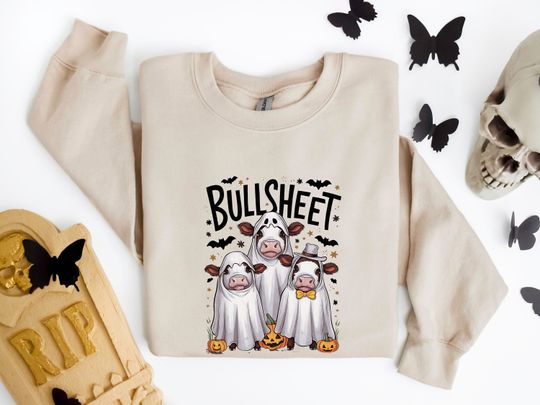 Discover Ghost Cows Sweatshirt, Halloween Crewneck, Ghost Hoodie, Cow Lover Gift