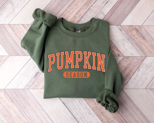 Discover Woman Pumpkin Season Sweatshirt, Cute Fall Sweatshirt, Thanksgiving Gift