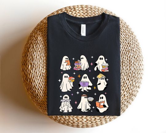 Discover Ghost Reading Books Sweater, Bookish Halloween Sweatshirt, Halloween Teacher Gift