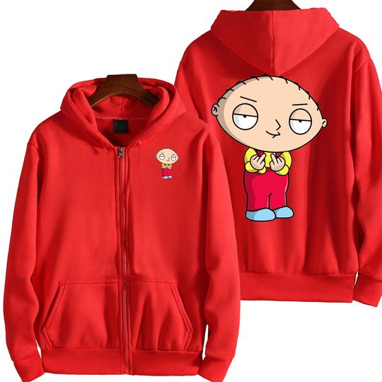Discover Stewie Griffin Men Cartoon printing Hoodie Spring Autumn Women Oversized Sweatshirt With Zipper New Couple street fashion Coat