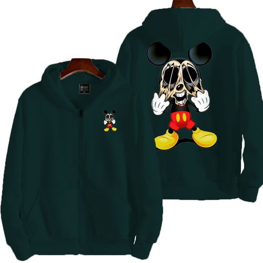 Evil Mickey Mouse Cartoon Spring and Autumn New Men's Zipper Hoodie