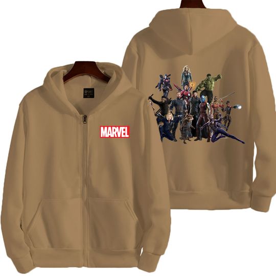 Marvel Characters Superhero Spring and Autumn New Men's Zipper Hoodie