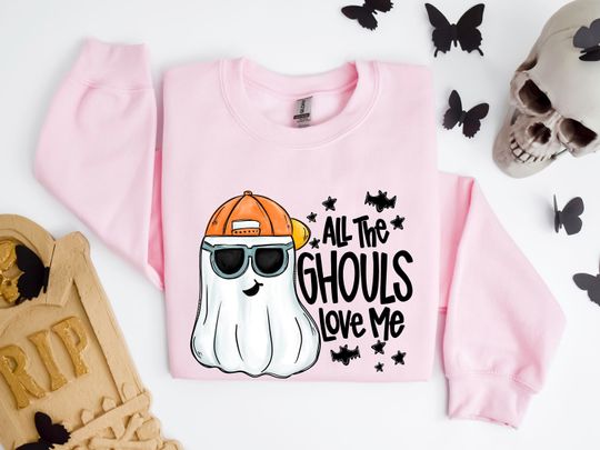 Discover All The Ghouls Love Me Sweatshirt, Ghost Shirt, Ghouls Shirt, Trick or Treat Sweatshirt