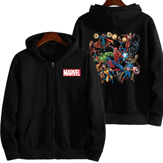 Marvel Super Heroes Spring and Autumn New Men's Zipper Hoodie