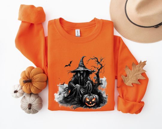 Discover Woman Halloween Sweatshirt, Halloween Sweatshirt, Halloween Witches Sweatshirt