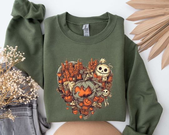 Discover Halloween Doodles Hearth Shirt, Halloween Sweatshirt, Pumpkin Sweatshirt