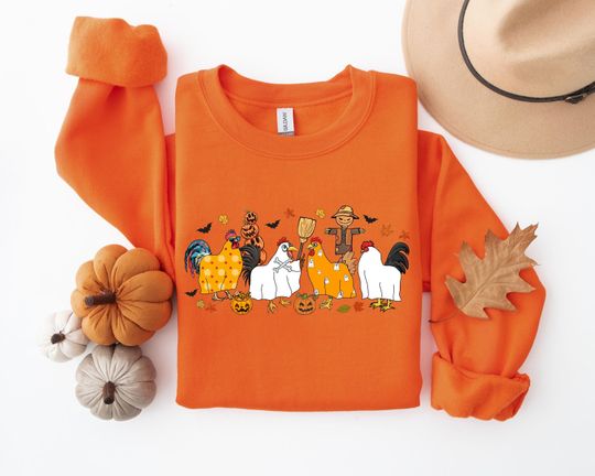 Discover Halloween Chicken Shirt, Funny Halloween Shirt, Retro Halloween Shirt, Retro Fall Shirt