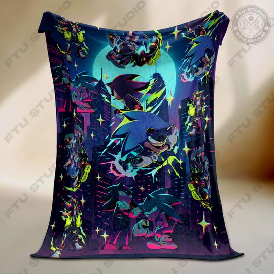 Discover Hedgehog Gaming Fleece Throw Blanket for Cozy Gamer Decor