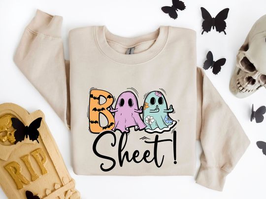 Discover Halloween Boo Sweatshirt, Halloween Ghost Sweatshirt, Halloween Pumpkin Sweatshirt