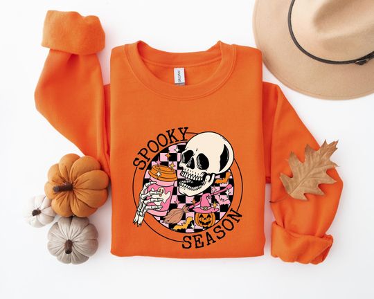Discover Spooky Season, Embroidered Halloween Sweatshirt, Ghost Sweatshirt