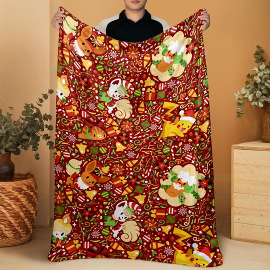 Discover Vulpix and Pika Fleece Blanket