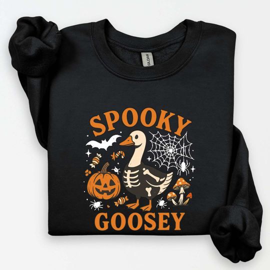 Discover Just a Spooky Goose Sweatshirt, Funny Halloween Goose Hoodie