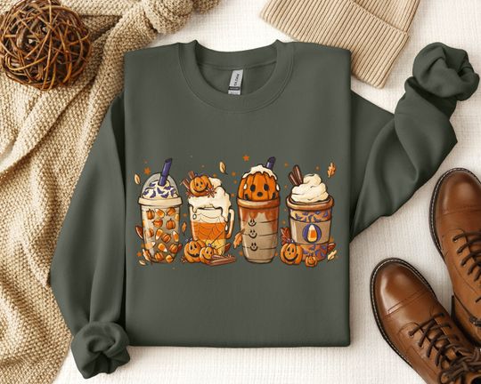 Discover Fall Coffee Sweatshirt, Cute Halloween Fall Shirt, Mouse Ears Coffee Lover Shirt