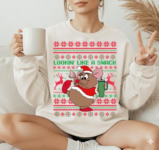 Discover Comfort Colors Gus Gus Christmas Shirt, Looking Like A Snack Ugly Christmas Shirt, Disneyland Christmas Santa Gus Gus Shirt, Disneyland Trip