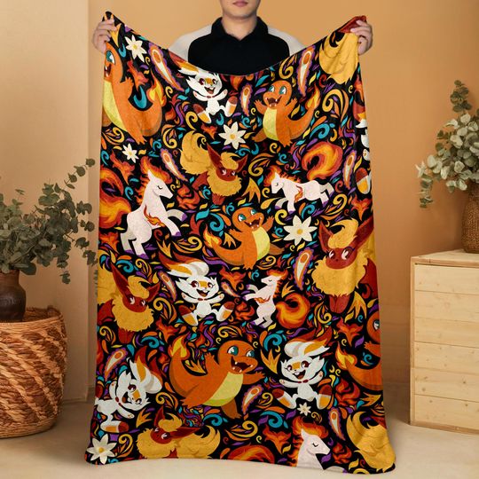 Charmander Fleece Blanket, Baby Throw