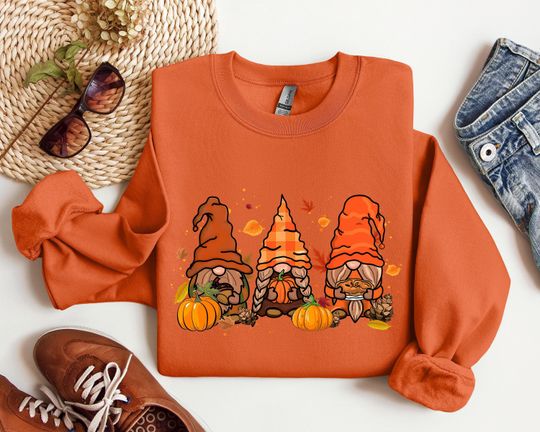 Discover Gnomes Fall Sweatshirt, Cute Gnome Sweater, Fall Gift, Fall Shirt, Gift For Thanksgiving, Thanksgiving Gnome, Thanksgiving Sweatshirt