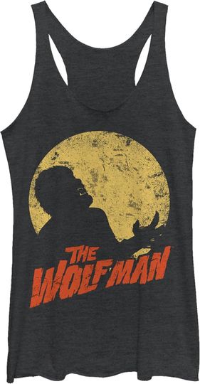 Fifth Sun Universal Monsters Wolfman Silhouette Women's Racerback Tank Top