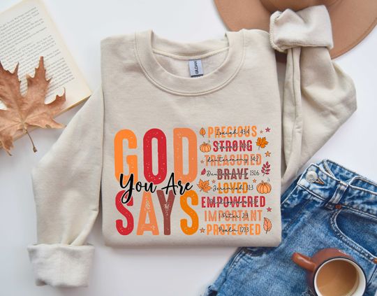 Discover God Says You Are Sweatshirt,Fall Coquette Bow Sweatshirt,Fall Pumpkin Shirt,Christian Sweatshirt,Fall Religious Sweatshirt,Christian Shirt