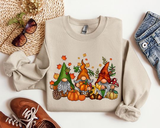 Discover Gnomes Fall Sweatshirt, Cute Gnome Sweater, Fall Gift, Fall Shirt, Gift For Thanksgiving, Thanksgiving Gnome, Thanksgiving Sweatshirt