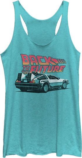 Fifth Sun Back to The Future Delorean Women's Fast Fashion Racerback Tank Top