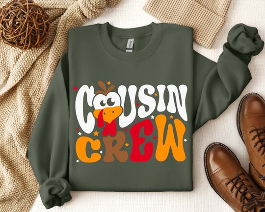 Discover Cousin Crew Thanksgiving Sweatshirt, Gobble Gobble Sweatshirt, Family Thanksgiving Shirt, Thanksgiving cousin shirt, Cousin Crew Shirts