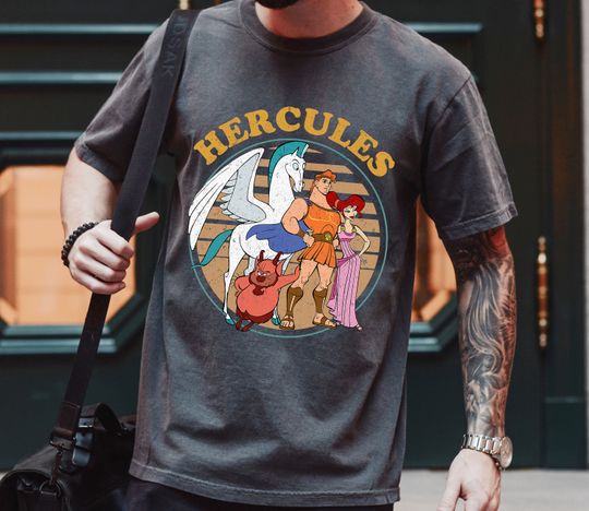 Discover Disney Hercules Characters Retro T-Shirt, Disney Family Trip T-Shirt, Disneyland Trip Family Matching Outfits Shirt, Magic Kingdom Shirt