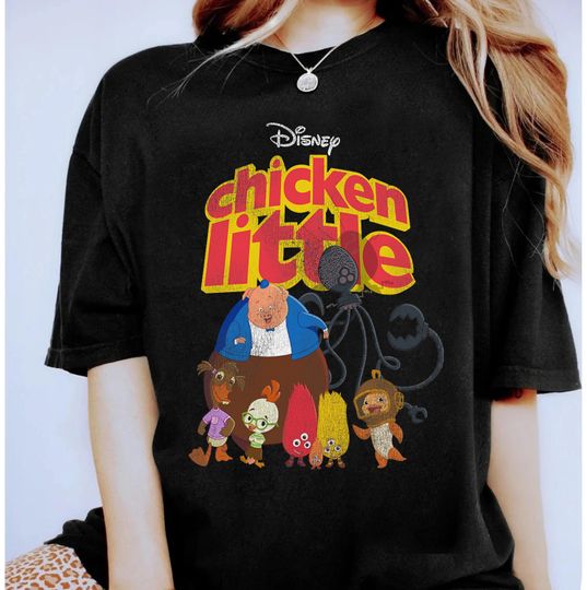 Discover Retro Disney Chicken Little Characters T-Shirt, Chicken Little Characters Groups Shirt, Disneyland Trip Family Outfits, Animal Kingdom Shirt
