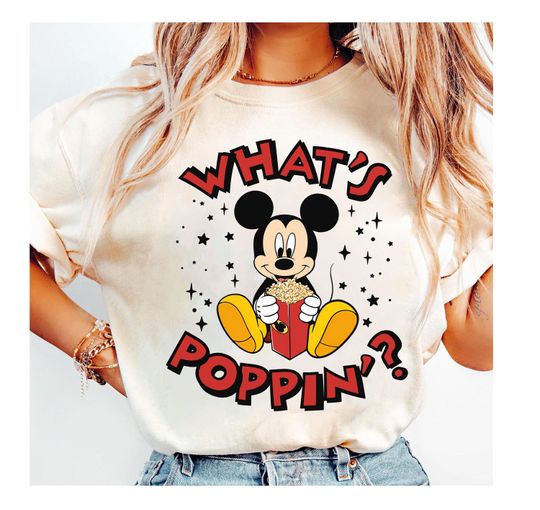Discover What's Poppin Disneyland Popcorn Shirt, Disney Mickey Mouse Portrait Shirt, Magic Kingdom, Disneyland Trip Family Matching Shirt