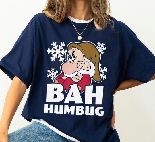 Discover Disney Snow White And The Seven Dwarfs Grumpy Humbug Christmas Shirt, Disneyland Christmas Trip Family Matching Outfits, Magic Kingdom Shirt