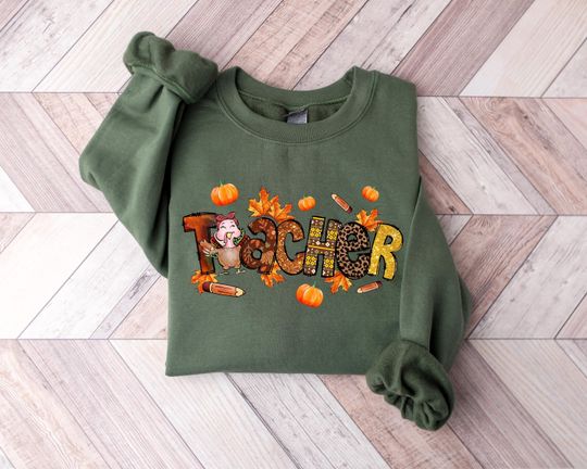 Discover Thanksgiving Teacher Sweatshirt,Thankful Teacher Fall Sweater