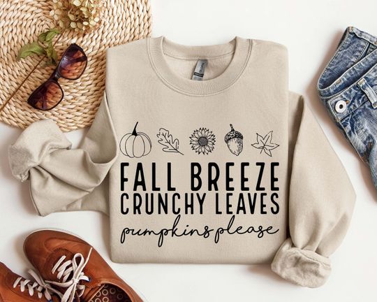 Fall Breeze Crunchy Leaves Sweatshirt,Fall Leaves Shirt