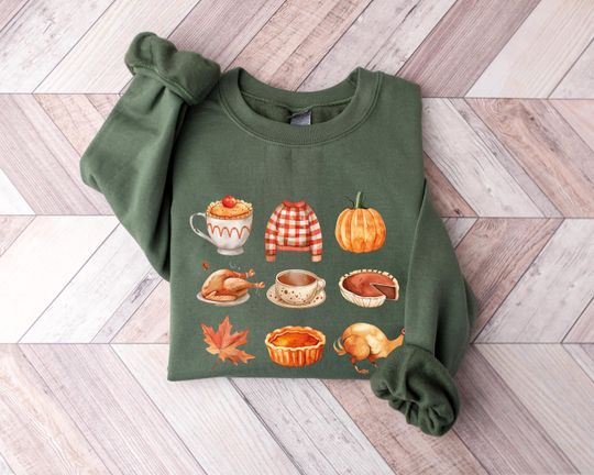 Discover Thanksgiving Dinner Sweatshirt Thanksgiving Crewneck Cottagecore Sweater
